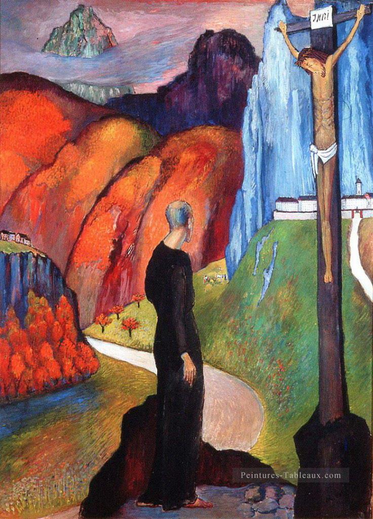 Crucifixion monte Marianne von Werefkin Expressionism Peintures à l'huile